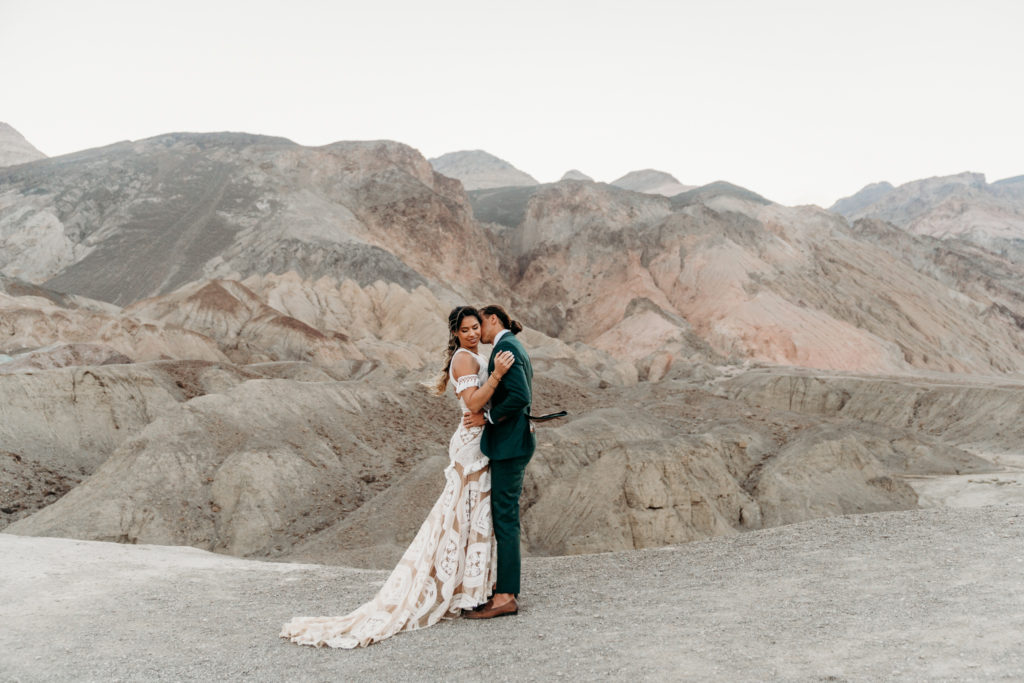 Death Valley Elopement bride and groom