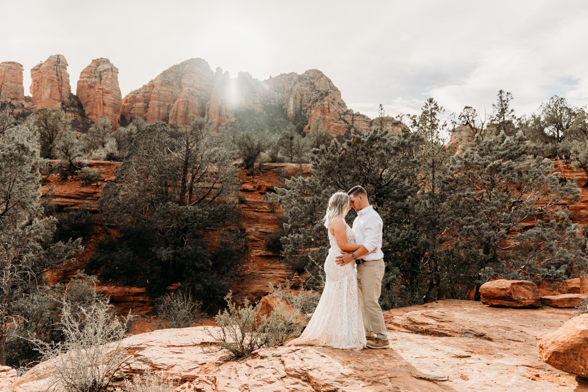 bride and groom at Arizona elopement