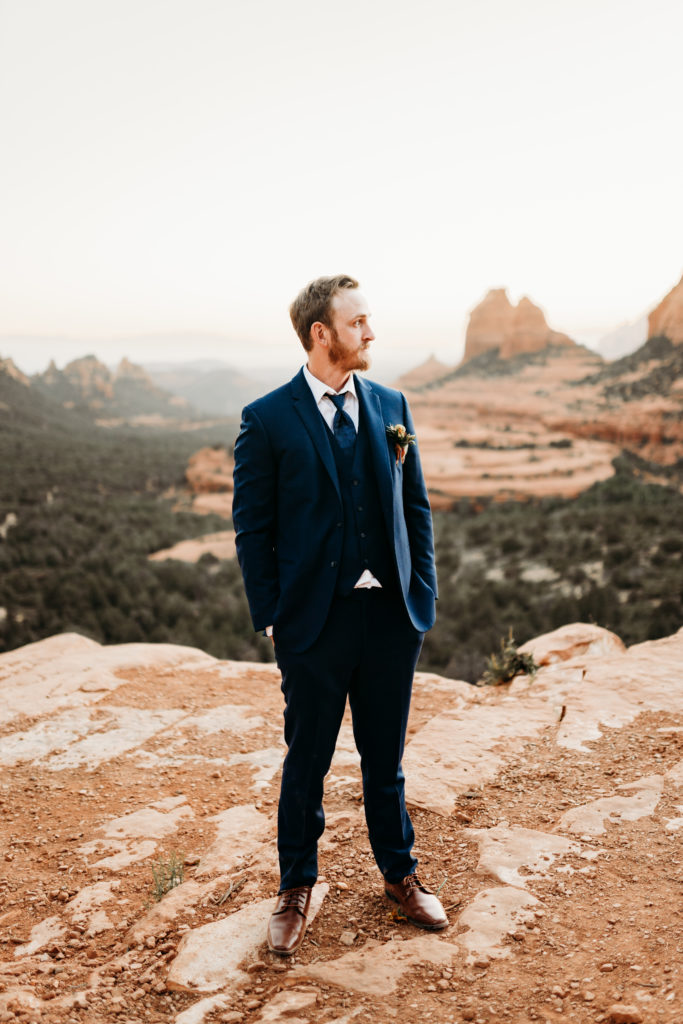 Groom in Arizona wedding