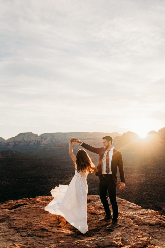 Sunrise wedding photos in Sedona, Arizona