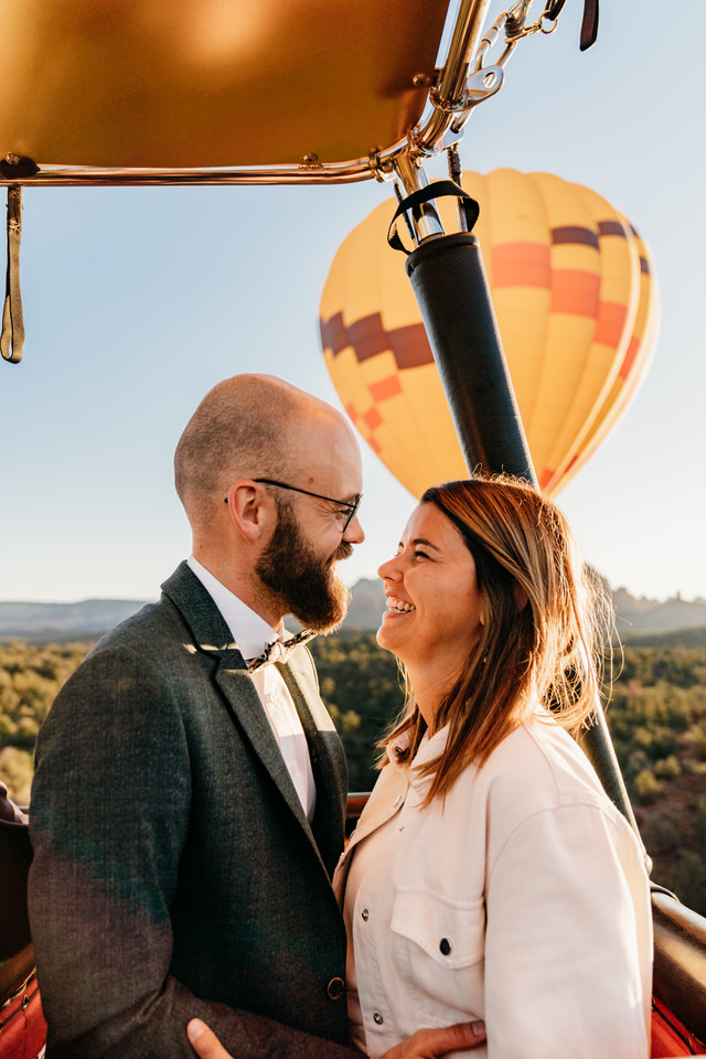 Hot air balloon elopement