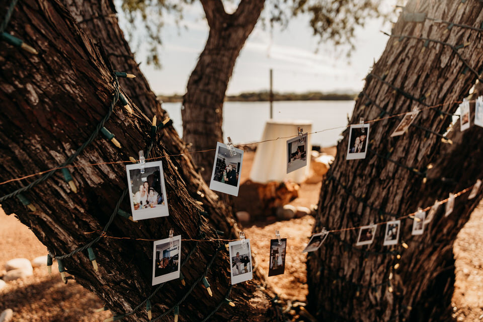 Buckeye, Arizona wedding venue with polaroid hanging up