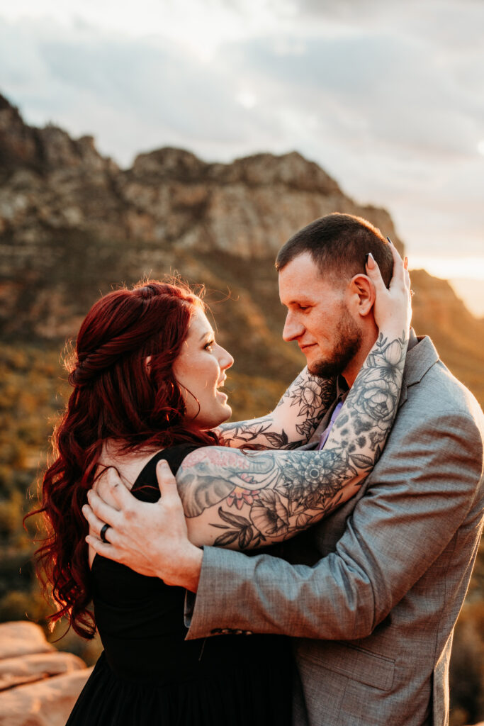 Ashley + Chad's Sedona Off-Roading Elopement was captured at sunset by Arizona-based elopement photographer, Karen Castor Photography.