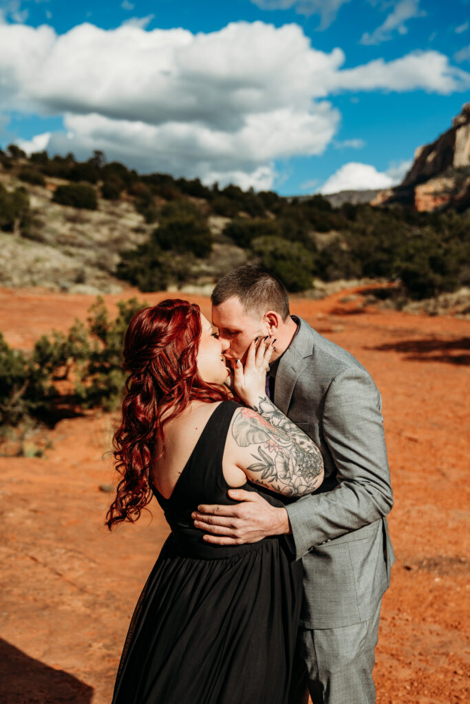 Ashley + Chad's Sedona Off-Roading Elopement was captured at sunset by Arizona-based elopement photographer, Karen Castor Photography.