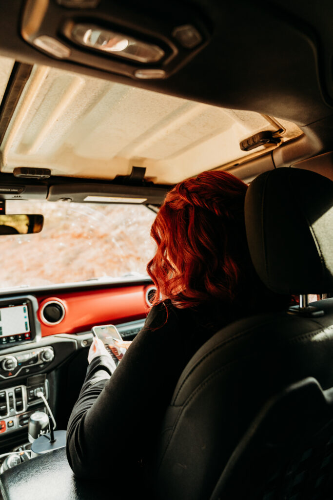 Ashley + Chad's Sedona Off-Roading Elopement was captured at sunset by Arizona-based elopement photographer, Karen Castor Photography.
