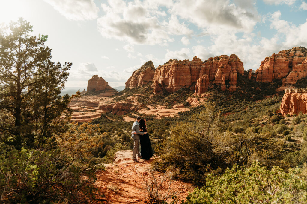 Ashley + Chad's Sedona Off-Roading Elopement was captured at sunset by Arizona-based elopement photographer, Karen Castor Photography.