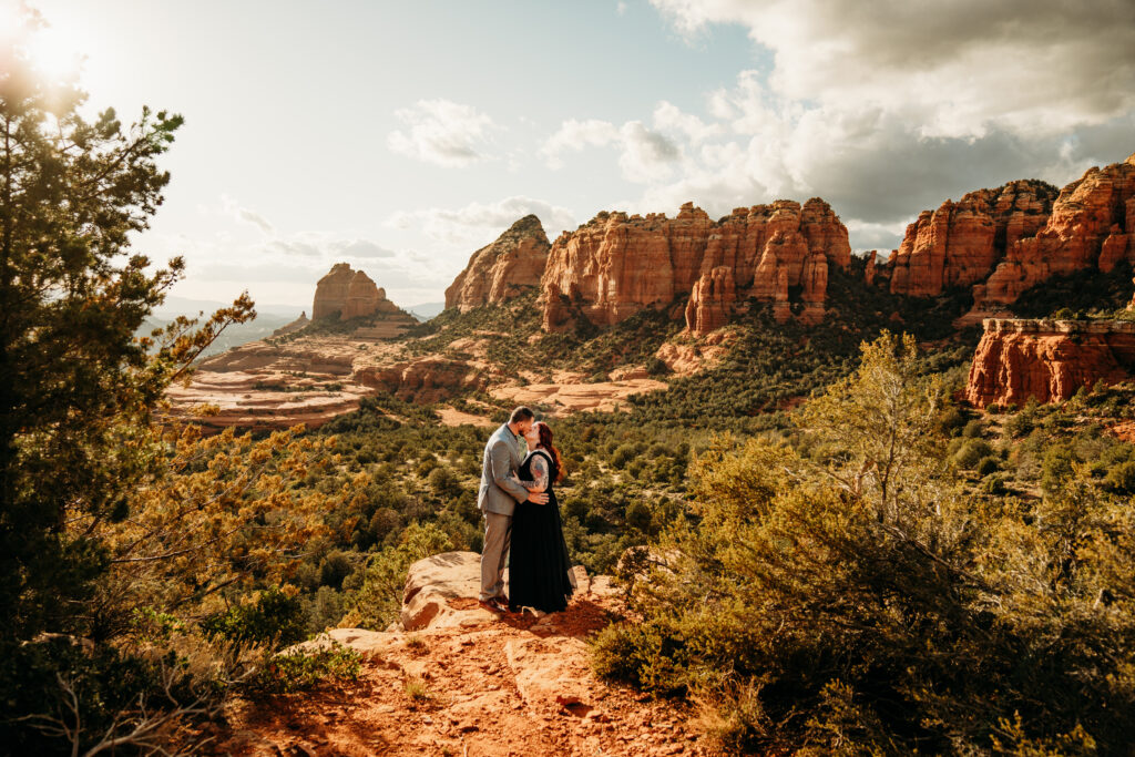 Ashley + Chad's Sedona Off-Roading Elopement was captured at sunset by Arizona-based elopement photographer, Karen Castor Photography.