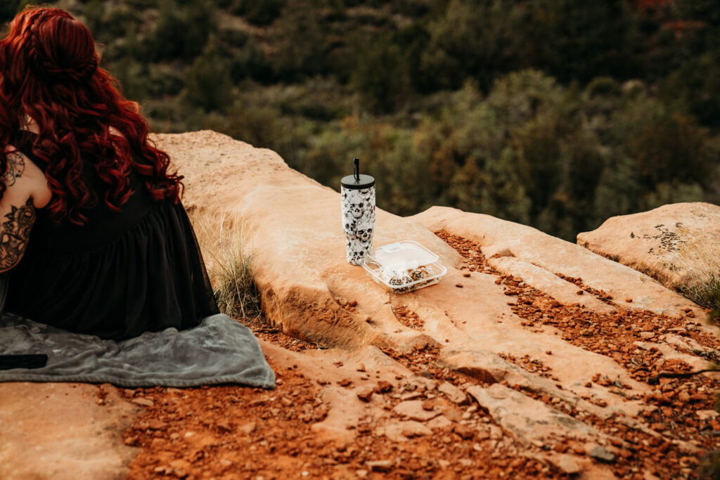 Ashley + Chad's Sedona Off-Roading Elopement was captured at sunset by Arizona-based elopement photographer, Karen Castor Photography.