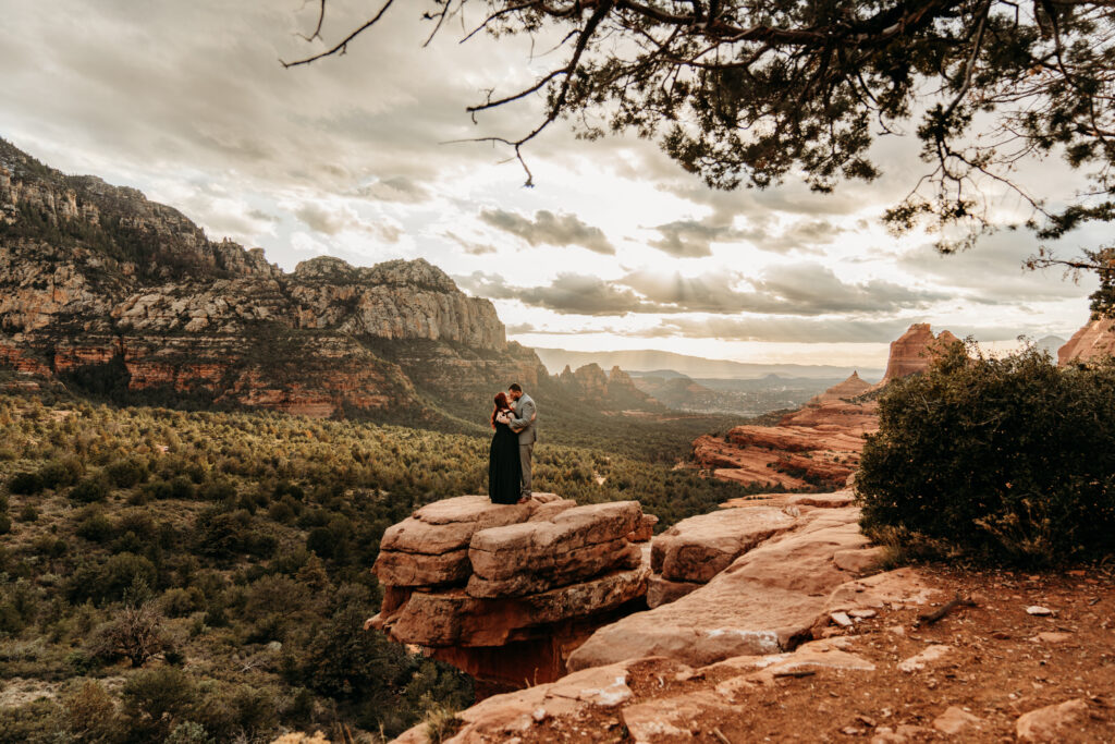 Ashley + Chad's Sedona Off-Roading Elopement was captured at sunset by Arizona-based elopement photographer, Karen Castor Photography.