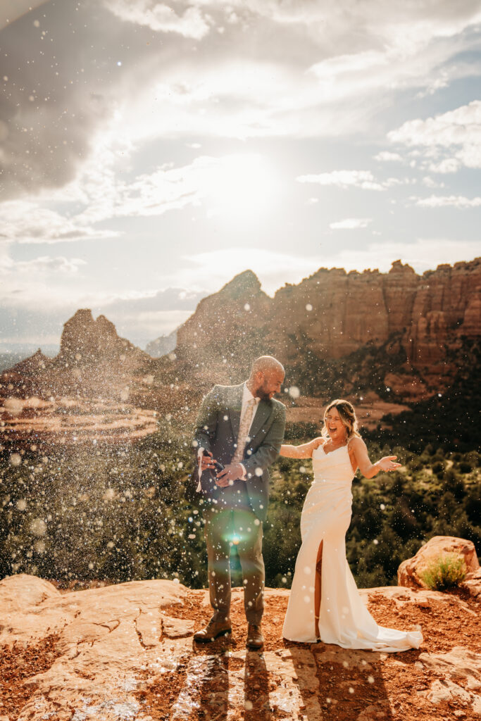 Arizona northern lights elopement featuring an intimate desert wedding day focused on presence and connection.