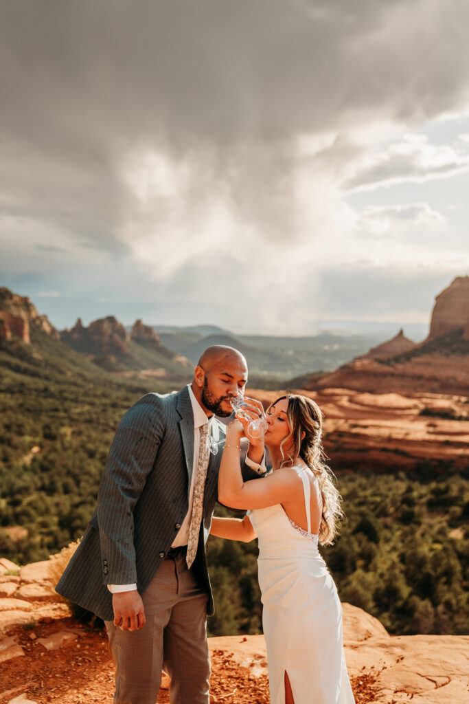 Arizona northern lights elopement featuring an intimate desert wedding day focused on presence and connection.