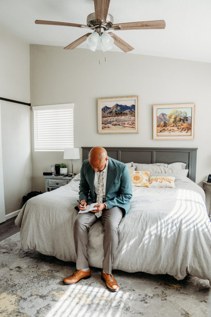 Arizona northern lights elopement featuring an intimate desert wedding day focused on presence and connection.