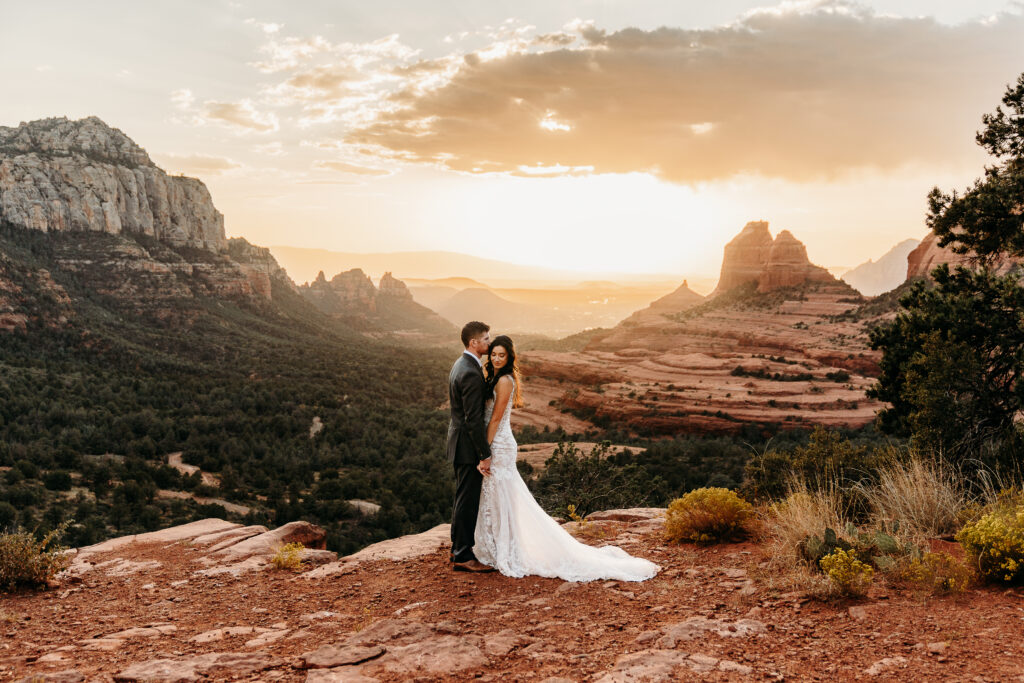 A Sedona adventure elopement featuring a sunrise hike, off-road Jeep experience, and sunset at Merry Go Round Rock.