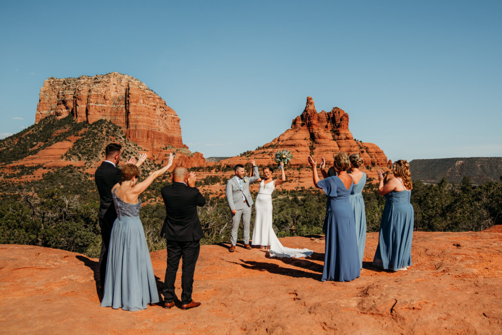 An adventurous Sedona elopement with a hike to Yavapai Vista, an intimate ceremony, and a relaxed, experience-driven timeline.